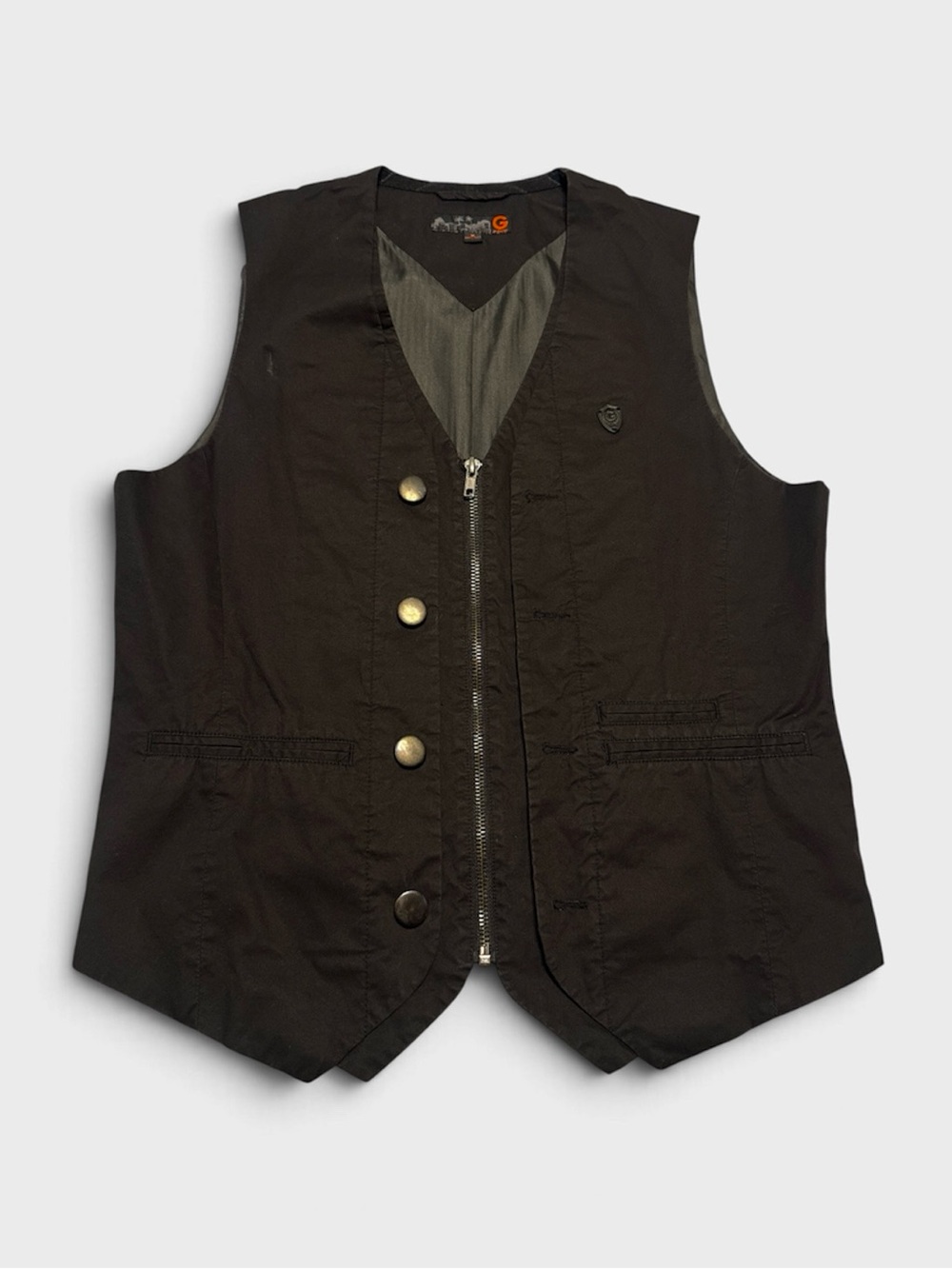 G by Guess Men's Black Zip Front Vest size Medium